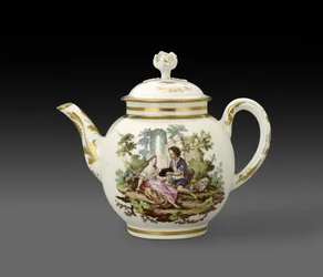 Théière et couvercle, 1772, Worcester Porcelain Factory